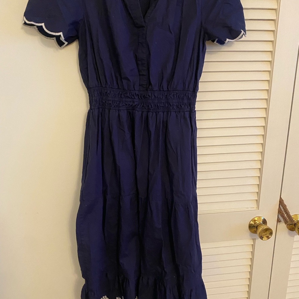 Cynthia Rowley Navy Dress with White Accents